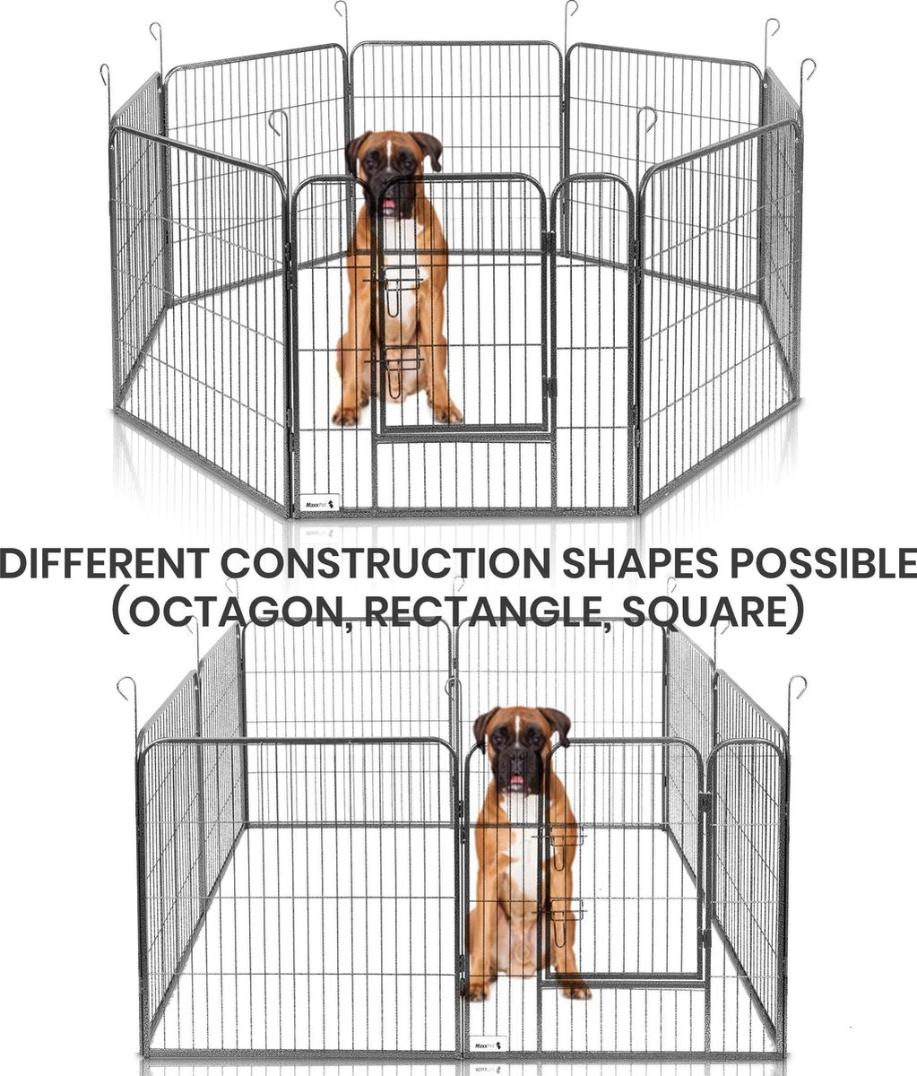 MaxxPet Puppyren - Hondenbench - Hondenren- Puppyren Met 8 Kennelpanelen - Staal -80 X 80 Cm Ø 210 Cm 8 MaxxPet Puppyren - Hondenbench - Hondenren- Puppyren Met 8 Kennelpanelen - Staal -80 X 80 Cm Ø 210 Cm - Afbeelding 6