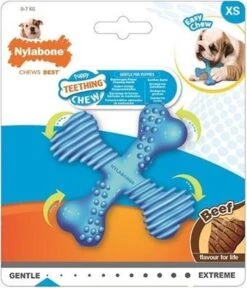Nylabone Flexi Voor Honden Puppy Teething X Bone Beef Tot 11 Kg -Merkloos Winkel 1028x1200 3