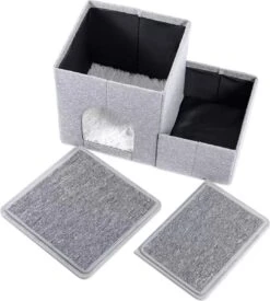 2-in-1 Hondenhuis & Hondentrap - Voor Binnen - Huisdieren Huisje - Hondenmand - Kattenmand - 67.5x40x37.5 Cm - Grijs 10 2-in-1 Hondenhuis & Hondentrap - Voor Binnen - Huisdieren Huisje - Hondenmand - Kattenmand - 67.5x40x37.5 Cm - Grijs -Merkloos Winkel 1077x1200