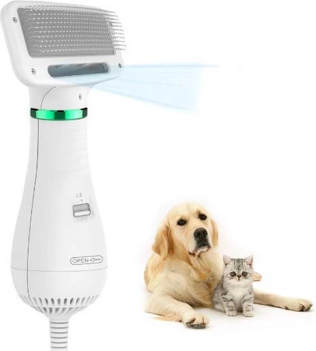 Merkloos HondenFöhn En Borstel - RVS Borstel - Huisdieren - 2 In 1 Hondenföhn 3 Merkloos HondenFöhn En Borstel - RVS Borstel - Huisdieren - 2 In 1 Hondenföhn