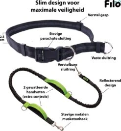 Filo Elastische Hondenriem Groot - Hardlopen En Wandelen - Hardloopriem Hond Handsfree Met Heuptasje - Looplijn Met Heupriem - Canicross Gordel Honden - Riemen - Heupgordel - Leiband -Merkloos Winkel 1110x1200 1