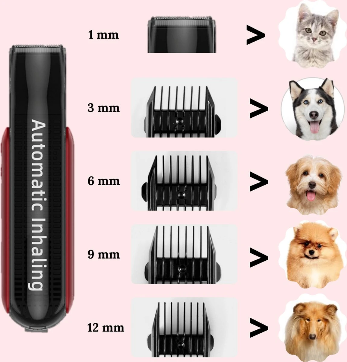 Pet Lovers - Hondentondeuse - Hondentondeuse - Automatische Inhalerende Haren - Dierentondeuse - Hondentrimmer - Hondentondeuse Dikke Vacht - Tondeuse Voor Honden - Hondentondeuse - Draadloos - 2 Opzetkammen - Honden En Katten Tondeuse 6 Pet Lovers - Hondentondeuse - Hondentondeuse - Automatische Inhalerende Haren - Dierentondeuse - Hondentrimmer - Hondentondeuse Dikke Vacht - Tondeuse Voor Honden - Hondentondeuse - Draadloos - 2 Opzetkammen - Honden En Katten Tondeuse - Afbeelding 4