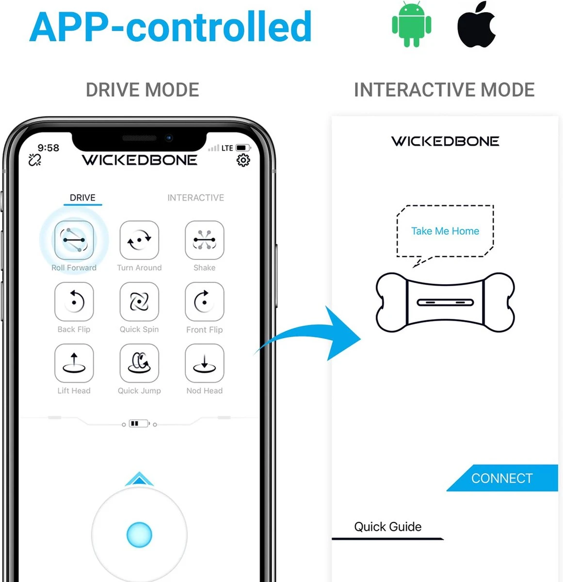 Cheerble Wickedbone|Automatisch Hondenspeeltje|Interactief En Intelligent Speelgoed Voor Honden|App & Bluetooth Bestuurbaar|USB Oplaadbaar 9 Cheerble Wickedbone|Automatisch Hondenspeeltje|Interactief En Intelligent Speelgoed Voor Honden|App & Bluetooth Bestuurbaar|USB Oplaadbaar - Afbeelding 7