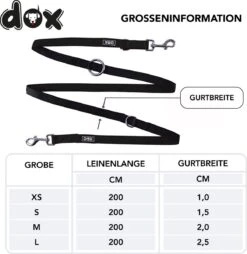 DDOXX Hondenriem Air Mesh, 3-voudig Verstelbaar, 2m | Voor Kleine & Grote Honden | Dubbele Riem Twee Honden Kat Puppy | Tug Leash Large | Lead Leash Small | Walking Leash Puppy Leash | Zwart, M -Merkloos Winkel 1165x1200 9