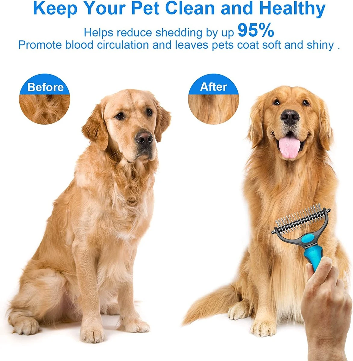 Igoods Professionele 2-Zijdige Ondervacht Kam Voor Hond En Kat - Hondenborstel – Kattenborstel 6 Igoods Professionele 2-Zijdige Ondervacht Kam Voor Hond En Kat - Hondenborstel – Kattenborstel - Afbeelding 4