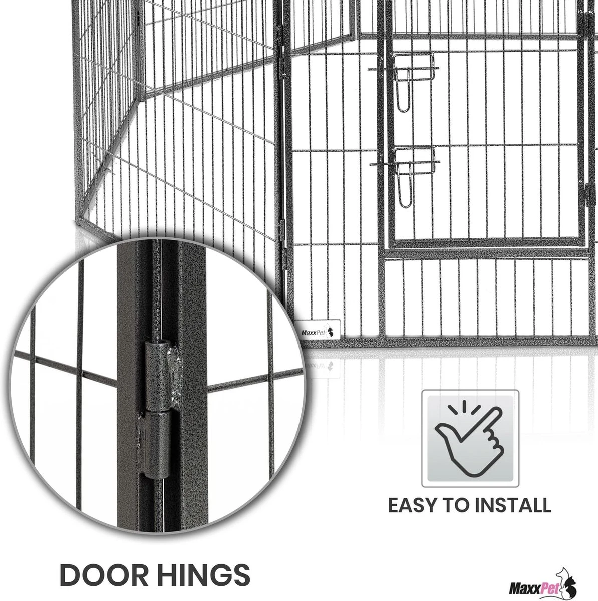 MaxxPet Puppyren - Hondenbench - Hondenren- Puppyren Met 8 Kennelpanelen - Staal -80 X 80 Cm Ø 210 Cm 10 MaxxPet Puppyren - Hondenbench - Hondenren- Puppyren Met 8 Kennelpanelen - Staal -80 X 80 Cm Ø 210 Cm - Afbeelding 8