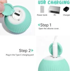 Merkloos Pecute® Elektrische Speelbal - Slimme Interactieve Zelfrollende Bal - Kat En Hond Speelgoed - Kattenspeelgoed - Blauw -Merkloos Winkel 1194x1200 8
