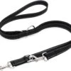Happilax Dog Leash 2m Adjustable - Black/Reflective - 3-Step Adjustable Leash - Double Leash, Tug Leash - Geschikt Als Hondenriem Voor Grote Honden Of Als Sleepriem Voor Kleine Honden.