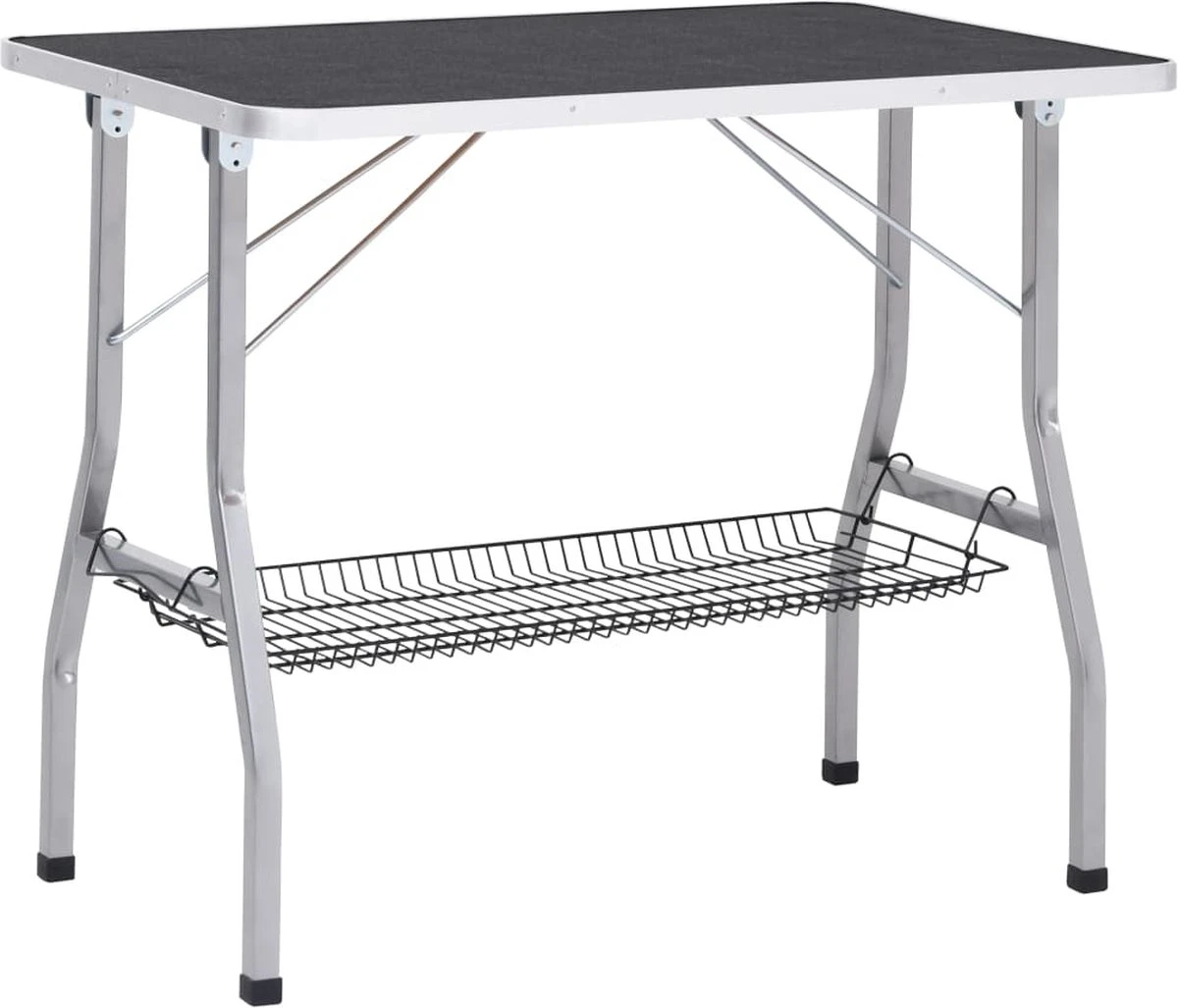 VIDAXL Hondentrimtafel Verstelbaar Met 2 Lussen En Opbergschap 9 VIDAXL Hondentrimtafel Verstelbaar Met 2 Lussen En Opbergschap - Afbeelding 7