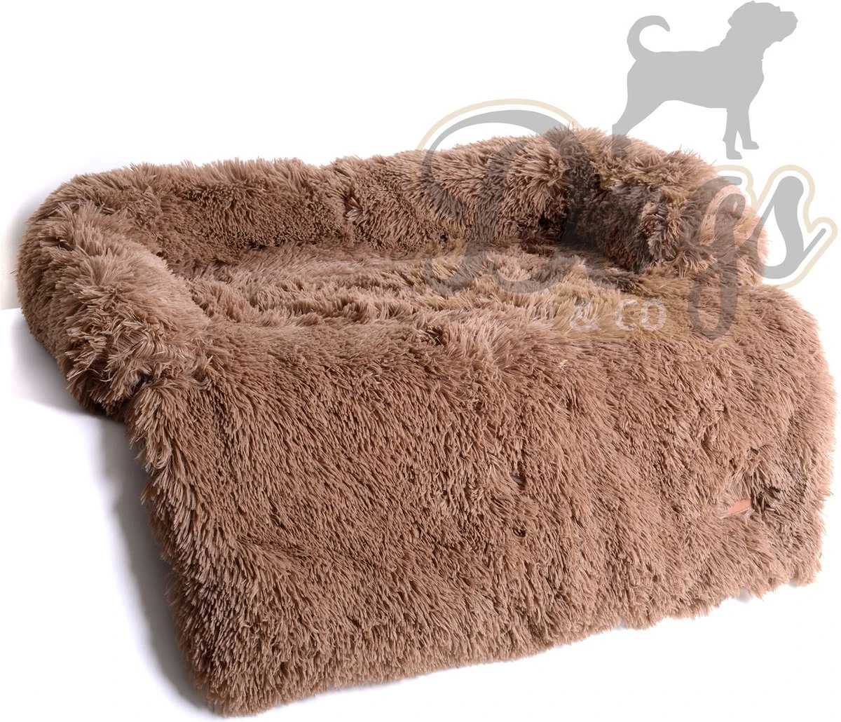Dogs&Co Zachte Fluffy Hondenmat Voor Bank Maat L Khaki 120x90cm - Hondenmand 3 Dogs&Co Zachte Fluffy Hondenmat Voor Bank Maat L Khaki 120x90cm - Hondenmand