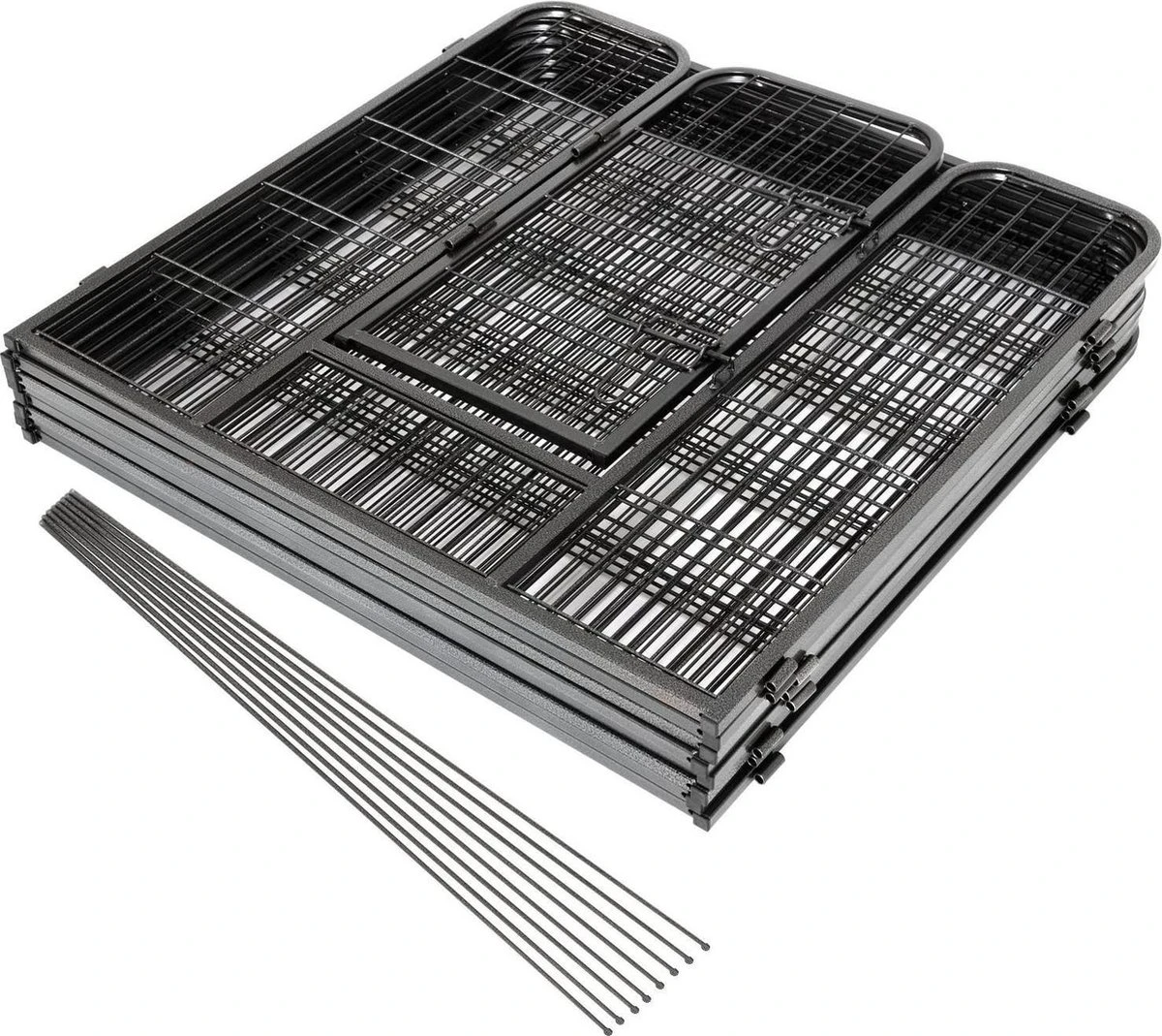 Merkloos Premium Puppyren - 80 Cm Hoog - 640 Cm Omtrek - Hondenren - Hondenhok - Grijs Hamerslag 6 Merkloos Premium Puppyren - 80 Cm Hoog - 640 Cm Omtrek - Hondenren - Hondenhok - Grijs Hamerslag - Afbeelding 4