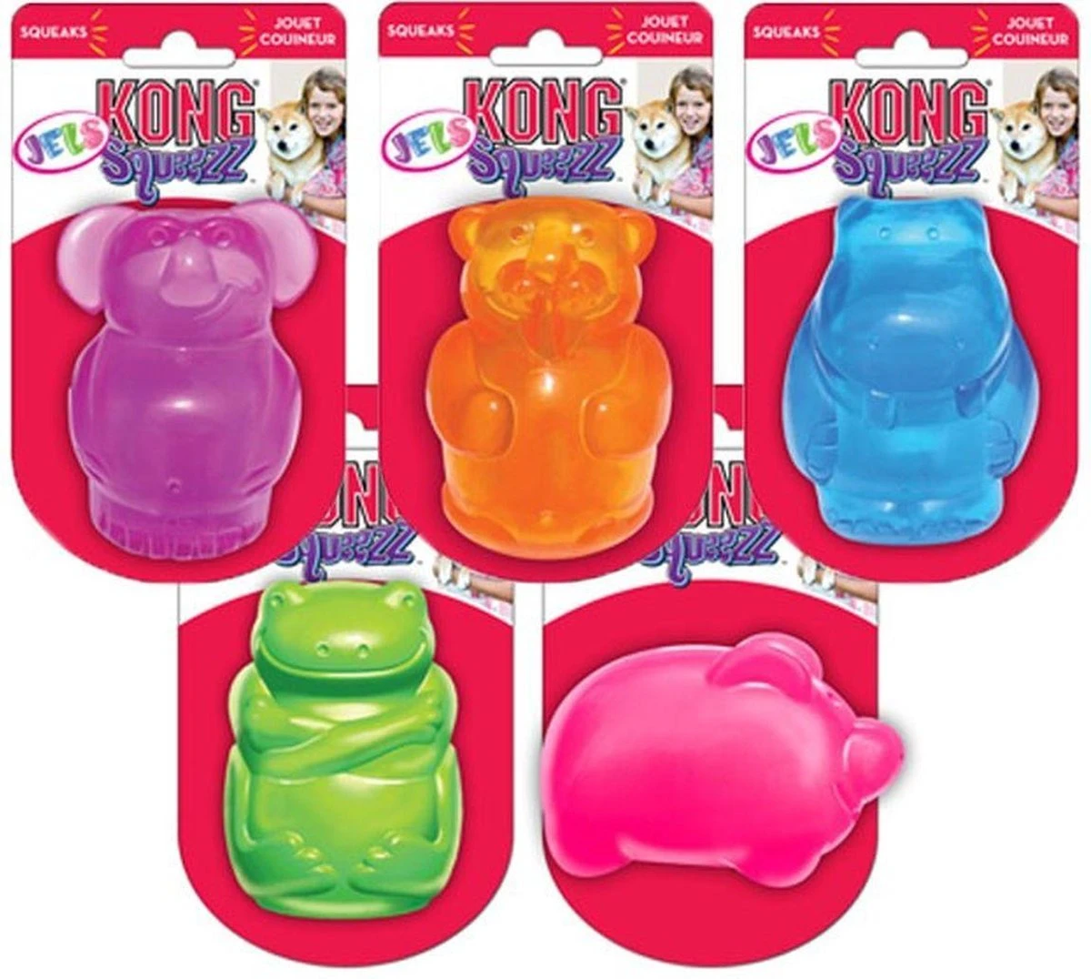 Kong Squeezz Jels Large - Piepend Speelgoed - Multi 3 Kong Squeezz Jels Large - Piepend Speelgoed - Multi