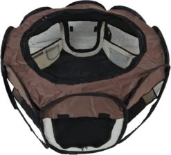 Dailyibed Opvouwbare Puppyren - Bruin - 115x115x58 Cm - Incl. Draagtas - Incl. Voederbak -Merkloos Winkel 1200x1085