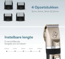 BYER Professionele Dieren Tondeuse Set - Voor Huisdieren Katten & Honden - Draadloos - Oplaadbare Pet Trimmer - Dog Tondeuze Clipper - 5 Standen & Vier Opzetkammen - Low Noise 13 BYER Professionele Dieren Tondeuse Set - Voor Huisdieren Katten & Honden - Draadloos - Oplaadbare Pet Trimmer - Dog Tondeuze Clipper - 5 Standen & Vier Opzetkammen - Low Noise -Merkloos Winkel 1200x1096
