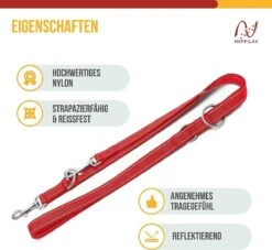 Happilax Dog Leash 2m Adjustable - Red / Reflective - 3-Step Adjustable Leash - Double Leash, Tug Leash - Geschikt Als Hondenriem Voor Grote Honden Of Als Sleepriem Voor Kleine Honden. -Merkloos Winkel 1200x1103 6