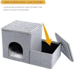 2-in-1 Hondenhuis & Hondentrap - Voor Binnen - Huisdieren Huisje - Hondenmand - Kattenmand - 67.5x40x37.5 Cm - Grijs 11 2-in-1 Hondenhuis & Hondentrap - Voor Binnen - Huisdieren Huisje - Hondenmand - Kattenmand - 67.5x40x37.5 Cm - Grijs -Merkloos Winkel 1200x1114 7