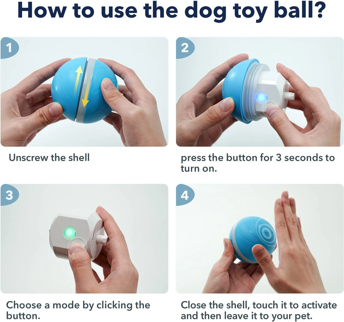 Cheerble Wicked Ball W1| Geel| Zelf Rollende Bal Voor Honden | 3 Automatische Speelmodi | Interactief En Intelligentie Hondenspeelgoed | Hondenspeeltje| USB Oplaadbaar 13 Cheerble Wicked Ball W1| Geel| Zelf Rollende Bal Voor Honden | 3 Automatische Speelmodi | Interactief En Intelligentie Hondenspeelgoed | Hondenspeeltje| USB Oplaadbaar - Afbeelding 11