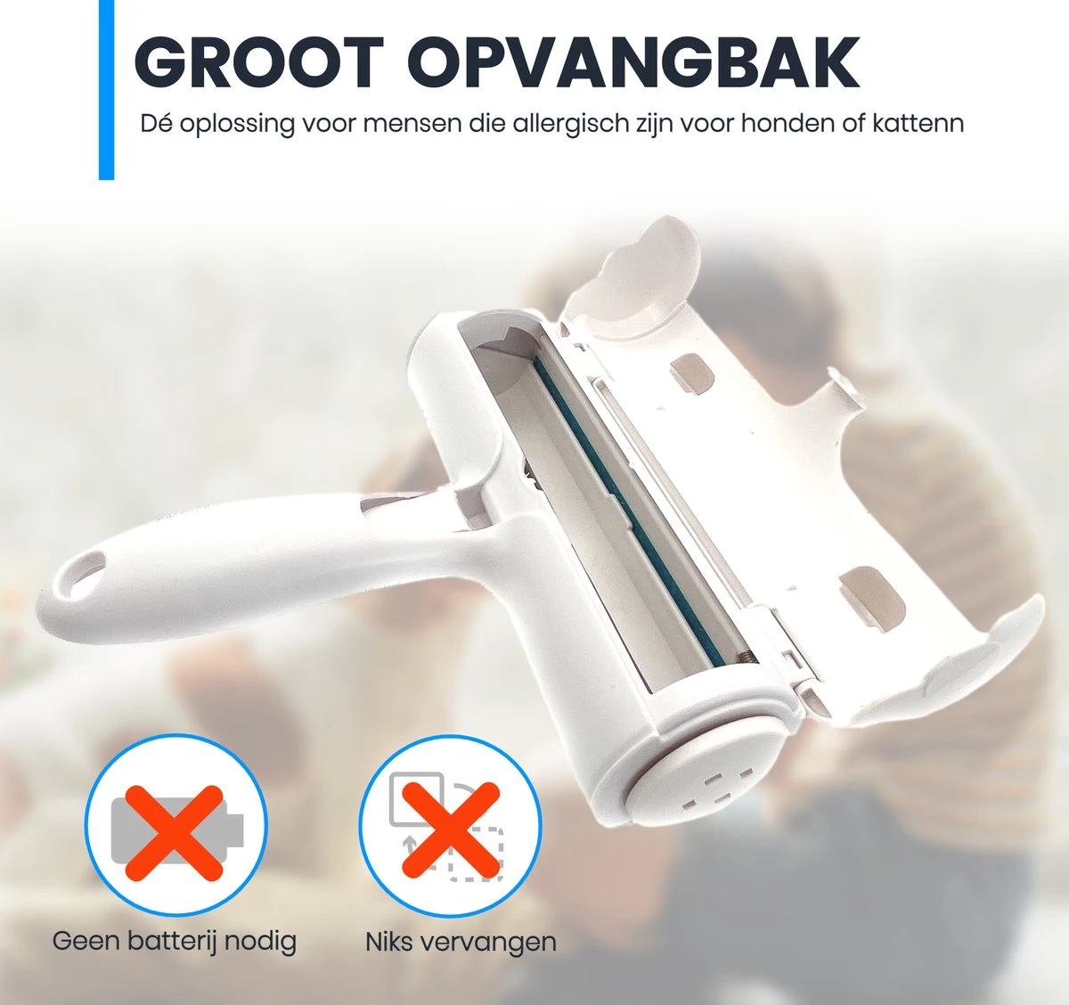 Luxgoods Huisdierhaar Verwijderaar - Blauw - Kunststof- Huisdierhaar Verwijderaar - Hondenhaar - Pluizenborstel 4 Luxgoods Huisdierhaar Verwijderaar - Blauw - Kunststof- Huisdierhaar Verwijderaar - Hondenhaar - Pluizenborstel - Afbeelding 2