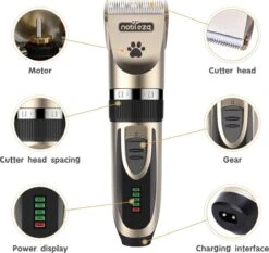 Nobleza Dieren Tondeuse Set - 4 Opzetkammen - Draadloos - Voor Huisdieren Katten & Honden -Merkloos Winkel 1200x1133 2