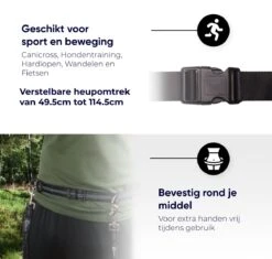Canicross Looplijn Hond Met Heupriem Voor Hardlopen - Elastische Handsfree Hondenriem - Honden Trainingslijn - 150/210cm - Zwart -Merkloos Winkel 1200x1140 10