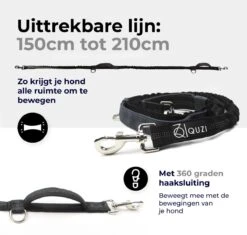 Canicross Looplijn Hond Met Heupriem Voor Hardlopen - Elastische Handsfree Hondenriem - Honden Trainingslijn - 150/210cm - Zwart -Merkloos Winkel 1200x1140 12