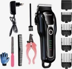 Merkloos Dierentondeuse + Haren Verwijderaar - Scheerapparaat Voor Honden En Katten - 4 Opzetstukken - Oplaadbaar - Draadloos - Stil - Verschillende Haar En Vachtlengtes - Hondentrimmer - Honden Trimmer - Honden Knippen - Haren Knippen