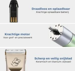 LifeGoods Hondentondeuse - Voor Katten En Honden - Complete Set - 5 Standen - Draadloos - Oplaadbaar - Goud/Zwart -Merkloos Winkel 1200x1143 2