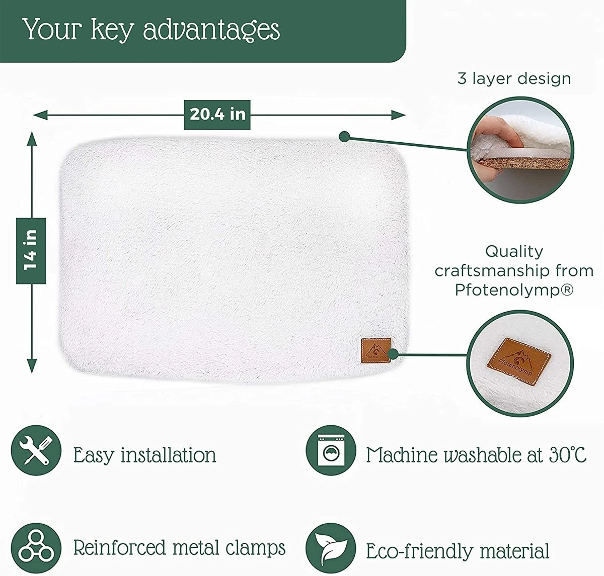 Pfotenolymp® Premium Window Baars/Krabmat Voor Katten Bij Het Raam - Vensterbank/Kattenbank Voor De Vensterbank - Zit/Ligstoel Voor Katten 4 Pfotenolymp® Premium Window Baars/Krabmat Voor Katten Bij Het Raam - Vensterbank/Kattenbank Voor De Vensterbank - Zit/Ligstoel Voor Katten - Afbeelding 2