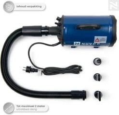 Nuvoo Professionele Hondenföhn / Waterblazer / Hondenborstel Met 3 Opzetstukken - Verstelbare Vermogen Tot 2200W - Warme / Koude Stand - Blauw 18 Nuvoo Professionele Hondenföhn / Waterblazer / Hondenborstel Met 3 Opzetstukken - Verstelbare Vermogen Tot 2200W - Warme / Koude Stand - Blauw -Merkloos Winkel 1200x1153 4