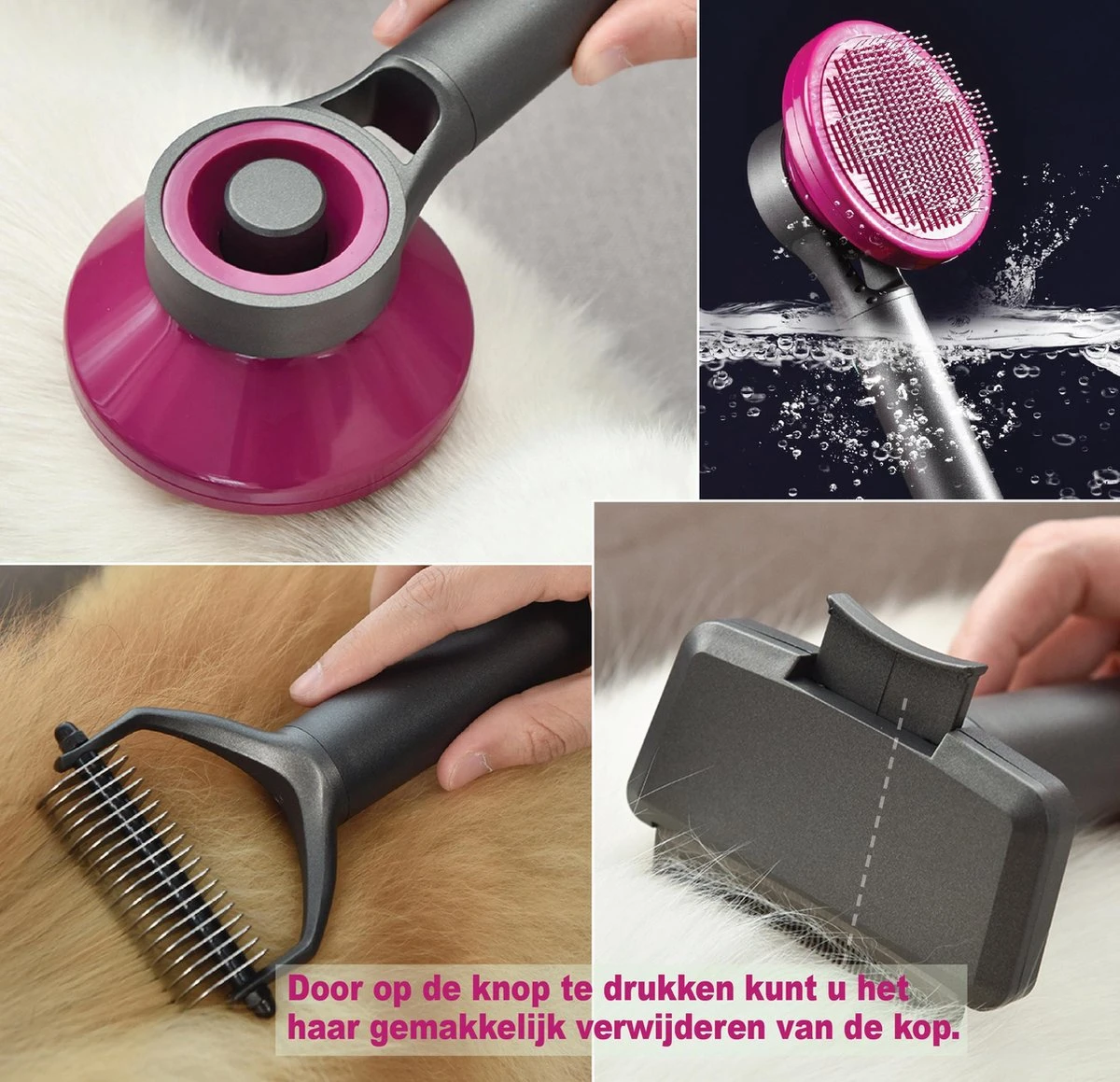 Hondenborstel Set 3 In 1 - Hondenkam - Borstelset - Klittenkam Hond - Ondervacht Kam - Furminator - Slickerborstel - Kattenkam - Verwijderd Klitten En Voorkomt Haaruitval 5 Hondenborstel Set 3 In 1 - Hondenkam - Borstelset - Klittenkam Hond - Ondervacht Kam - Furminator - Slickerborstel - Kattenkam - Verwijderd Klitten En Voorkomt Haaruitval - Afbeelding 3