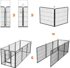 Hoppa! Hondenhekje - Puppyren - 160x160 Cm - 8 Delen Van 80 X 60 Cm - Vierkant, Rechthoek Of Achthoek Naar Keuze - Zwart -Merkloos Winkel 1200x1163 12