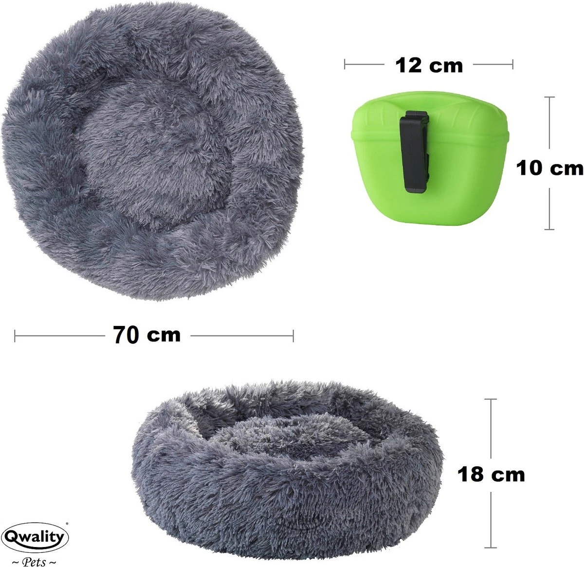 Hondenmand Donut – 70 Cm - Honden Mand – Pluche – Fluffy – Extra Zacht - Kattenmand - Hondenkussen – Kattenkussen – Bed - Wasbaar Met Rits – Hondenmanden – Rond – Bank – Grijs - Qwality 6 Hondenmand Donut – 70 Cm - Honden Mand – Pluche – Fluffy – Extra Zacht - Kattenmand - Hondenkussen – Kattenkussen – Bed - Wasbaar Met Rits – Hondenmanden – Rond – Bank – Grijs - Qwality - Afbeelding 4
