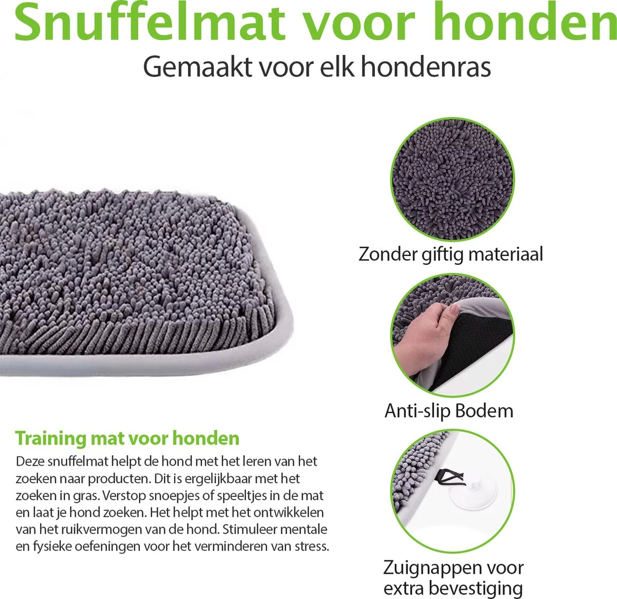 SNOOTS - Snuffelmat Hond - Snuffelmatten Voor Hond En Puppy - Honden Speelgoed Intelligentie - Agility Voor De Hond - Hondentraining - Denkspel Hond - Wasbaar Incl. Zuignappen 4 SNOOTS - Snuffelmat Hond - Snuffelmatten Voor Hond En Puppy - Honden Speelgoed Intelligentie - Agility Voor De Hond - Hondentraining - Denkspel Hond - Wasbaar Incl. Zuignappen - Afbeelding 2