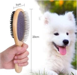 Merkloos Nobleza Dierenborstel - Hondenborstel - Kattenborstel - Tweezijdig - Dubbelzijdig - Hout - Maat L -Merkloos Winkel 1200x1166