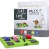 Eat Slow Live Longer Puzzel Rectangle – Intelligentie Speelgoed Voor Honden – Interactief Hondenspeelgoed – Uitdagende Hondenpuzzel – Gerecyclede Materialen – Te Vullen Met Snacks - 25x26x5 Cm - Groen