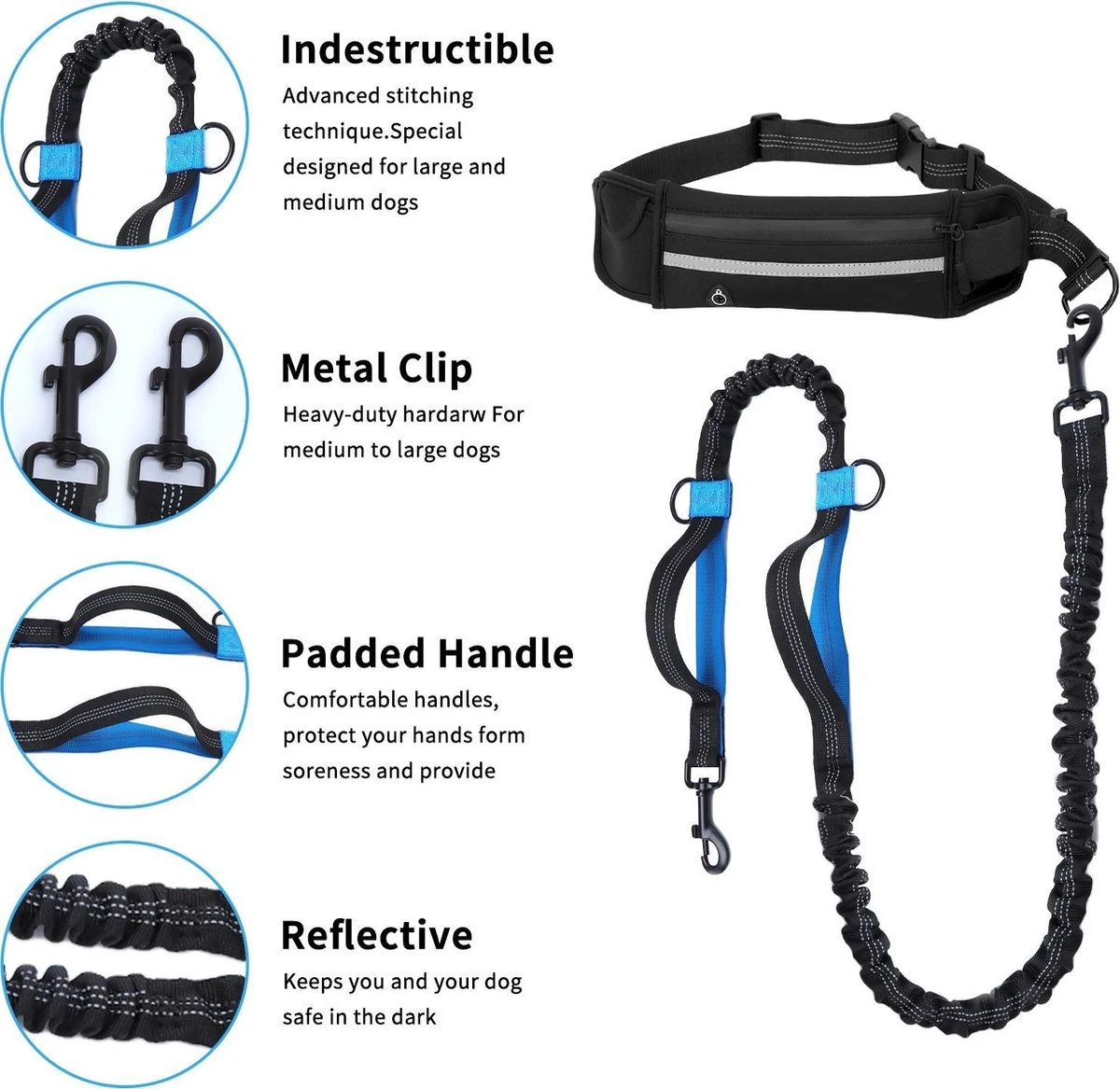 Nobleza Jogging Heupgordel Met Hondenriem 42UOY - Looplijn Met Heupriem Voor Honden 4 Nobleza Jogging Heupgordel Met Hondenriem 42UOY - Looplijn Met Heupriem Voor Honden - Afbeelding 2