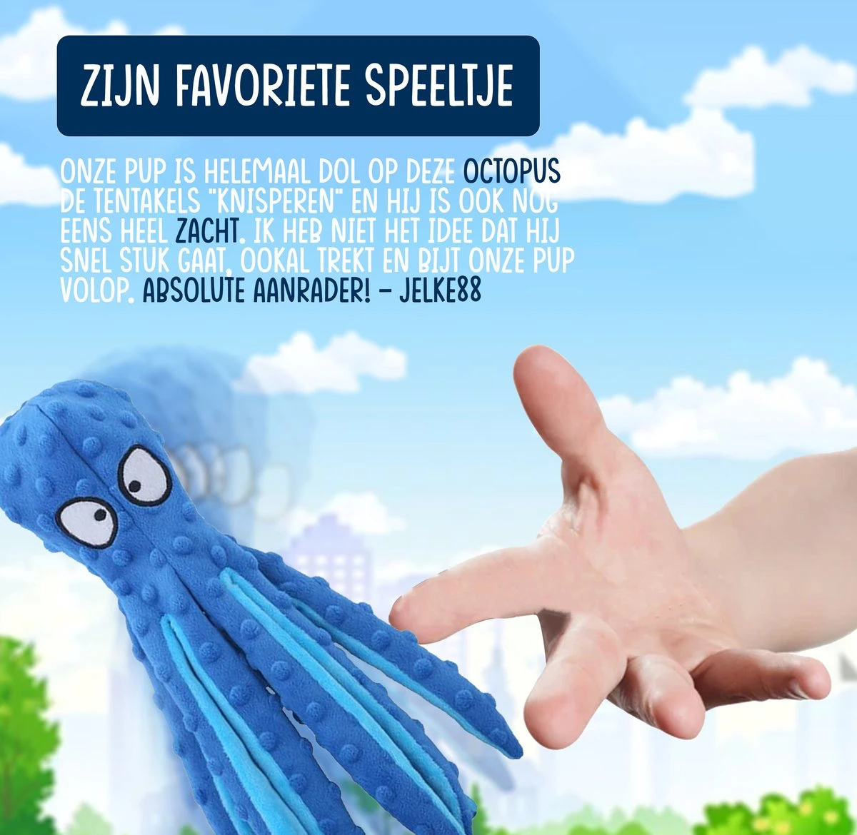 VEDIC® - Octopus Blauw Honden Knuffel - Piepspeelgoed - Geen Vulling - 32CM 6 VEDIC® - Octopus Blauw Honden Knuffel - Piepspeelgoed - Geen Vulling - 32CM - Afbeelding 4