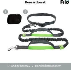 Filo Elastische Hondenriem Middel - Hardlopen En Wandelen - Hardloopriem Hond Handsfree Met Heuptasje - Looplijn Met Heupriem - Canicross Gordel Honden - Riemen - Heupgordel - Leiband -Merkloos Winkel 1200x1170 13