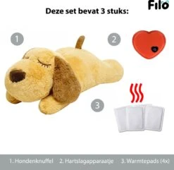 Filo Hondenknuffel Met Hartslag En Warmtebron - Hartslagknuffel Hondenspeelgoed Snuggle Puppy - Knuffel Met Hartslag - Heartbeat Knuffel Hond -Merkloos Winkel 1200x1170 8