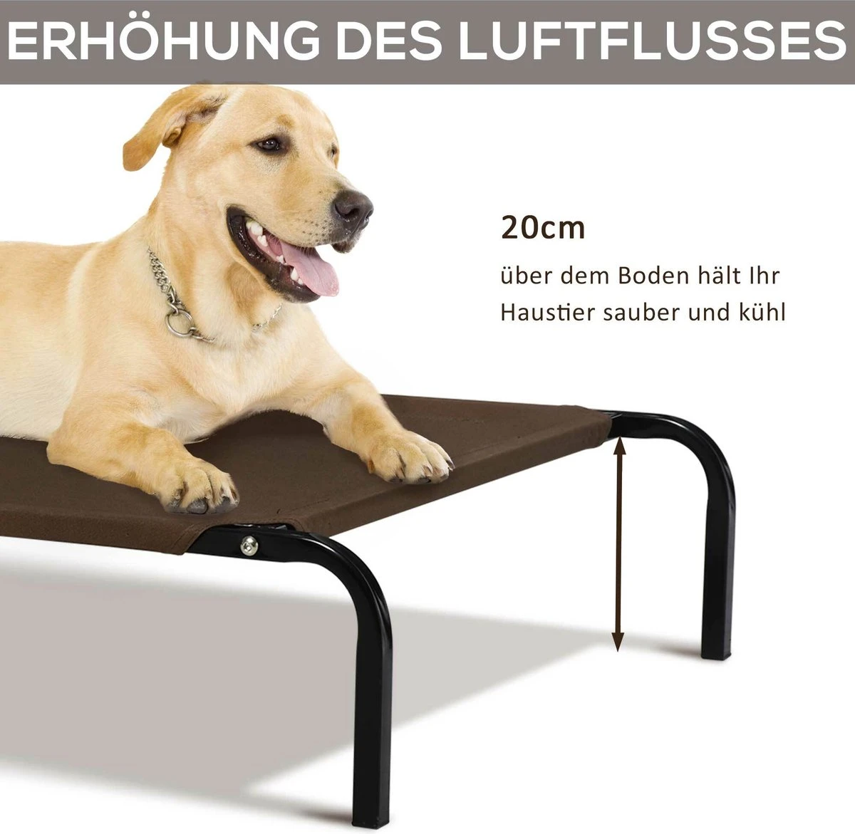 PawHut Hondenstretcher XL 110x68x19 Cm. Bruin / Grijs 13 PawHut Hondenstretcher XL 110x68x19 Cm. Bruin / Grijs - Afbeelding 11