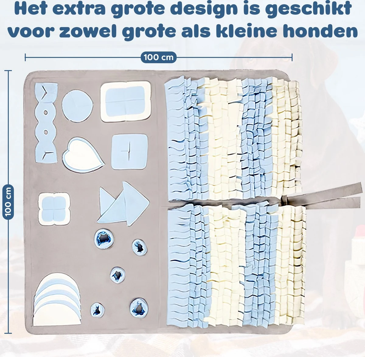 Snuffelmat Hond - Likmat Hond - Honden Speelgoed Intelligentie - Anti Schrokbak Hond - Honden Speeltjes - 100cmx100cm 10 Snuffelmat Hond - Likmat Hond - Honden Speelgoed Intelligentie - Anti Schrokbak Hond - Honden Speeltjes - 100cmx100cm - Afbeelding 8