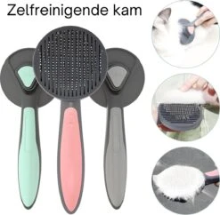 Pakeway T9 - Kattenborstel - Zelfreinigende Kattenkam - Roze - Massageborstel - 19,3 Cm -Merkloos Winkel 1200x1174