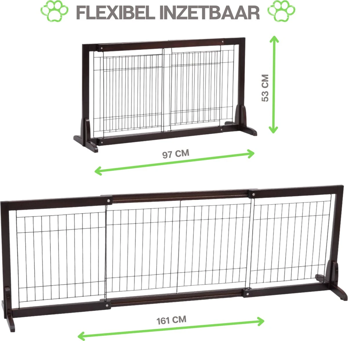 Hondenhek - Traphekje Hond - Traphekje Zonder Boren - Traphekje - BxH 161-97 X 53 Cm - Koffiebruin 5 Hondenhek - Traphekje Hond - Traphekje Zonder Boren - Traphekje - BxH 161-97 X 53 Cm - Koffiebruin - Afbeelding 3