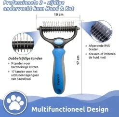 TwinQ Vachtverzorgingsset Hond/kat - Professionele 2-zijdige Ondervacht Kam - Klittenkam Voor Honden En Katten - Verwijderd Klitten En Voorkomt Haaruitval - Incl. Vlooienkam En Tandenborstel -Merkloos Winkel 1200x1178 3