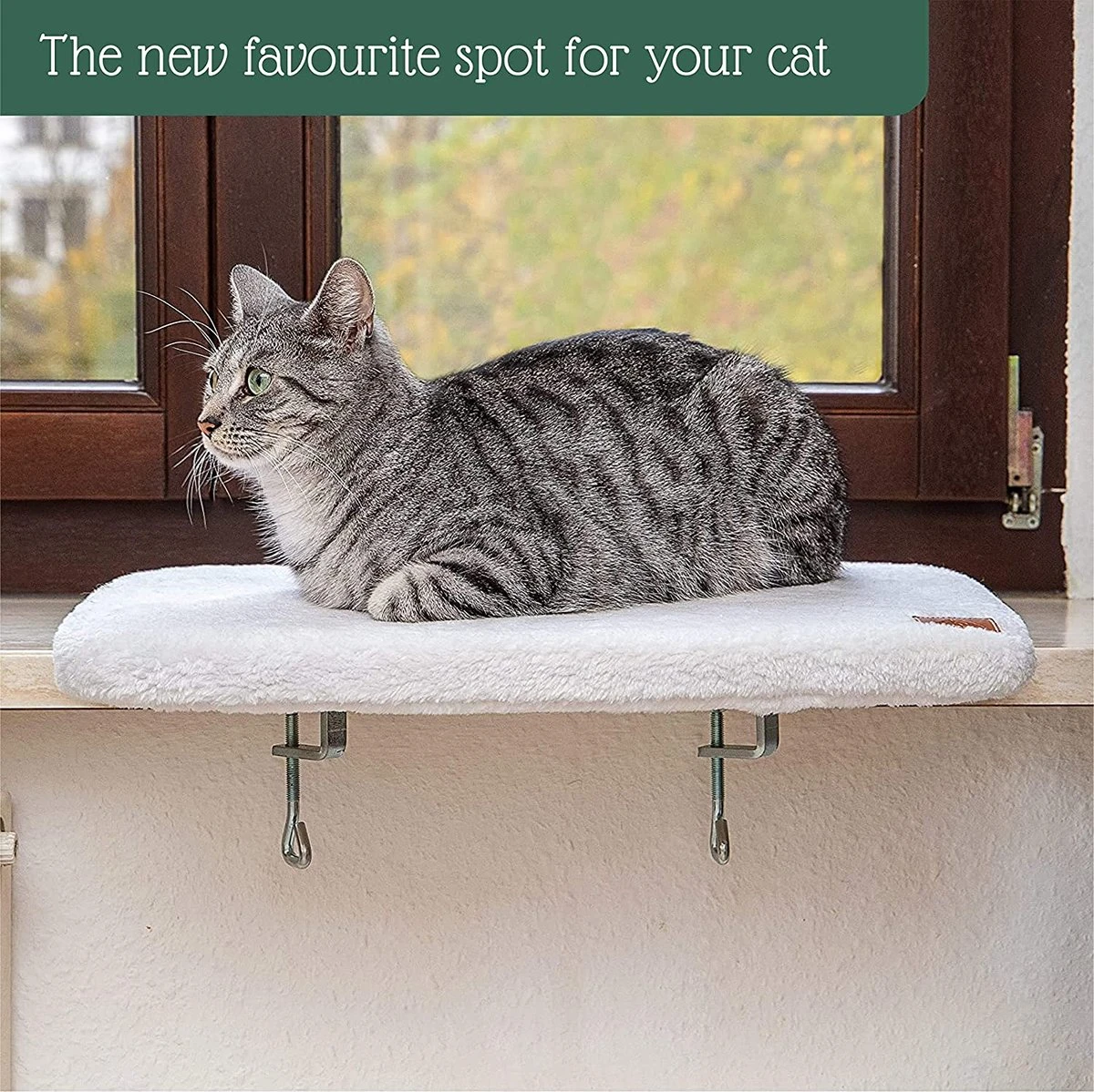 Pfotenolymp® Premium Window Baars/Krabmat Voor Katten Bij Het Raam - Vensterbank/Kattenbank Voor De Vensterbank - Zit/Ligstoel Voor Katten 7 Pfotenolymp® Premium Window Baars/Krabmat Voor Katten Bij Het Raam - Vensterbank/Kattenbank Voor De Vensterbank - Zit/Ligstoel Voor Katten - Afbeelding 5