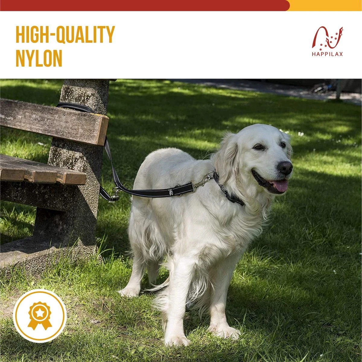 Happilax Dog Leash 2m Adjustable - Black/Reflective - 3-Step Adjustable Leash - Double Leash, Tug Leash - Geschikt Als Hondenriem Voor Grote Honden Of Als Sleepriem Voor Kleine Honden. 8 Happilax Dog Leash 2m Adjustable - Black/Reflective - 3-Step Adjustable Leash - Double Leash, Tug Leash - Geschikt Als Hondenriem Voor Grote Honden Of Als Sleepriem Voor Kleine Honden. - Afbeelding 6