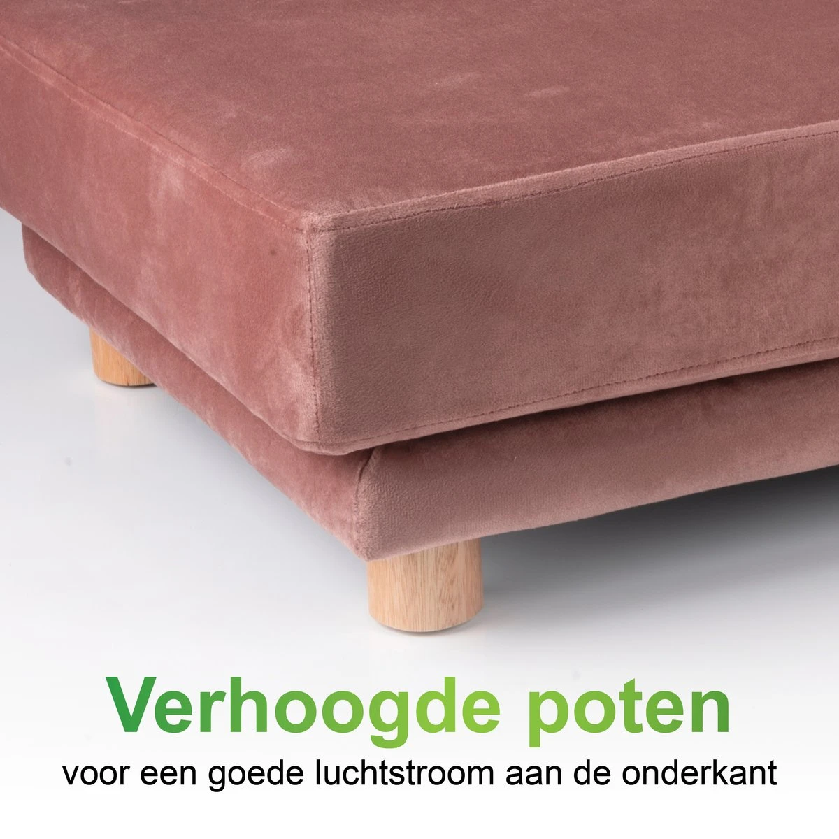 Maxxpro Katten- En Hondenbank - Roze - Verhoogd Met Houten Poten - Fluweel Materiaal - 90 X 44 X 34 CM - Huisdieren Tot 80 KG 5 Maxxpro Katten- En Hondenbank - Roze - Verhoogd Met Houten Poten - Fluweel Materiaal - 90 X 44 X 34 CM - Huisdieren Tot 80 KG - Afbeelding 3
