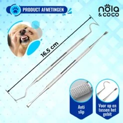 Nola & Coco® Tandsteen Verwijderaar Set Inclusief Bewaardoosje - Tandenkrabber - Set Van Twee - Hond - Kat - Tandenborstel - Tandplak Verwijderen - Tandenstoker - Honden Tanden Schoonmaken - Tandenhaakje - Gebitsreiniging -Merkloos Winkel 1200x1200 1135