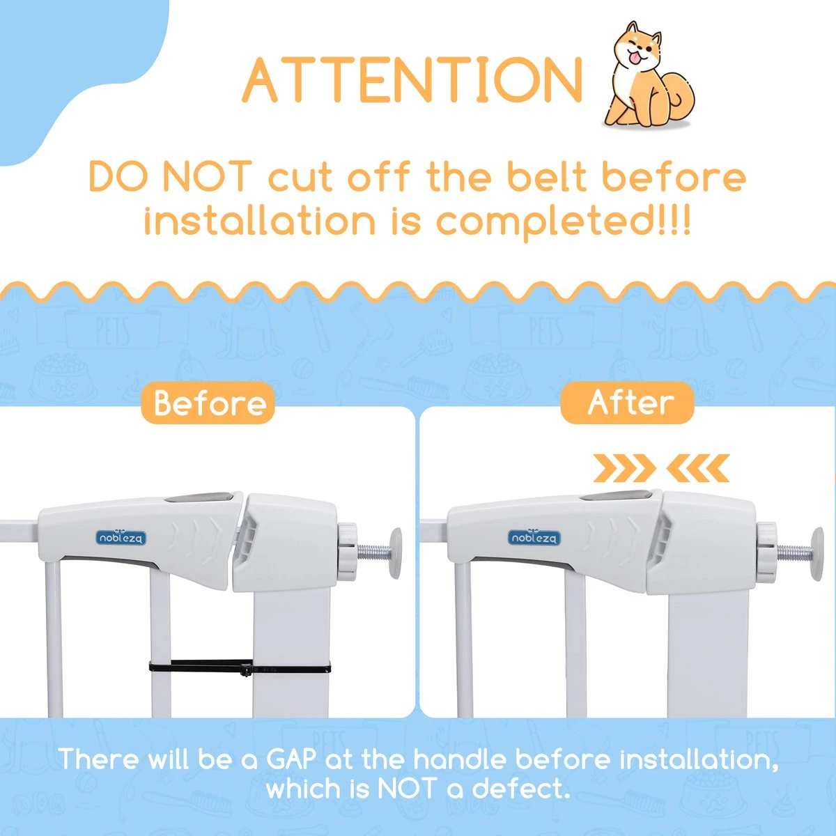Nobleza 47B4V - Hondenhek - Metaal - H76 X L75-82 Cm - Wit 9 Nobleza 47B4V - Hondenhek - Metaal - H76 X L75-82 Cm - Wit - Afbeelding 7