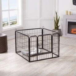 ACAZA Hondenren In 4 Panelen - Hondenkennel - Met Deur - 60 Cm Hoog - Zwart -Merkloos Winkel 1200x1200 1231